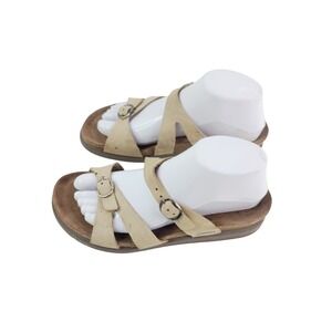 Mephisto  Leather Sandals Women's Size 38 Beige‎ Color.